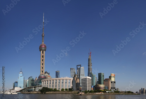 Construction of Urban Landscape of Lujiazui Financial and Trade Zone in Pudong  Shanghai