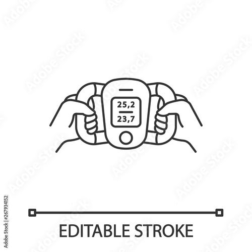 Body fat monitor linear icon