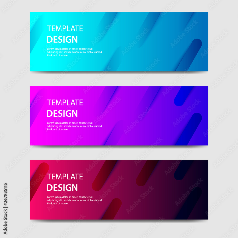 Fototapeta premium Vibrant gradient and futuristic background template for headline and header banner. Suitable for social media, web, blog, website.