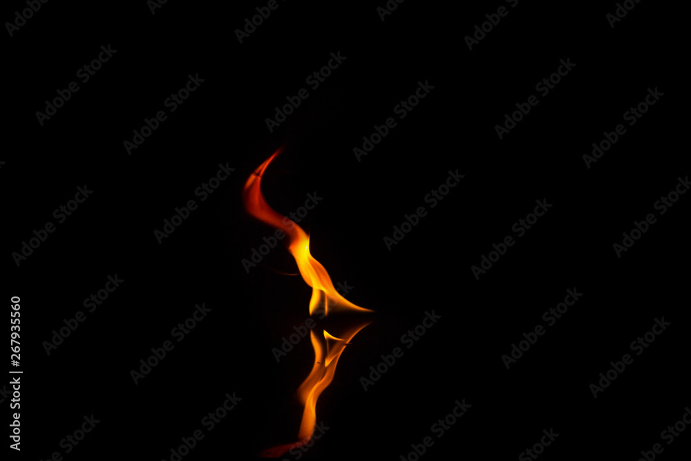 Fire flames on a black Fire flames on a black