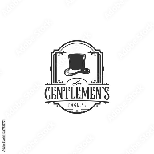 Retro tophat vector icon on white background .