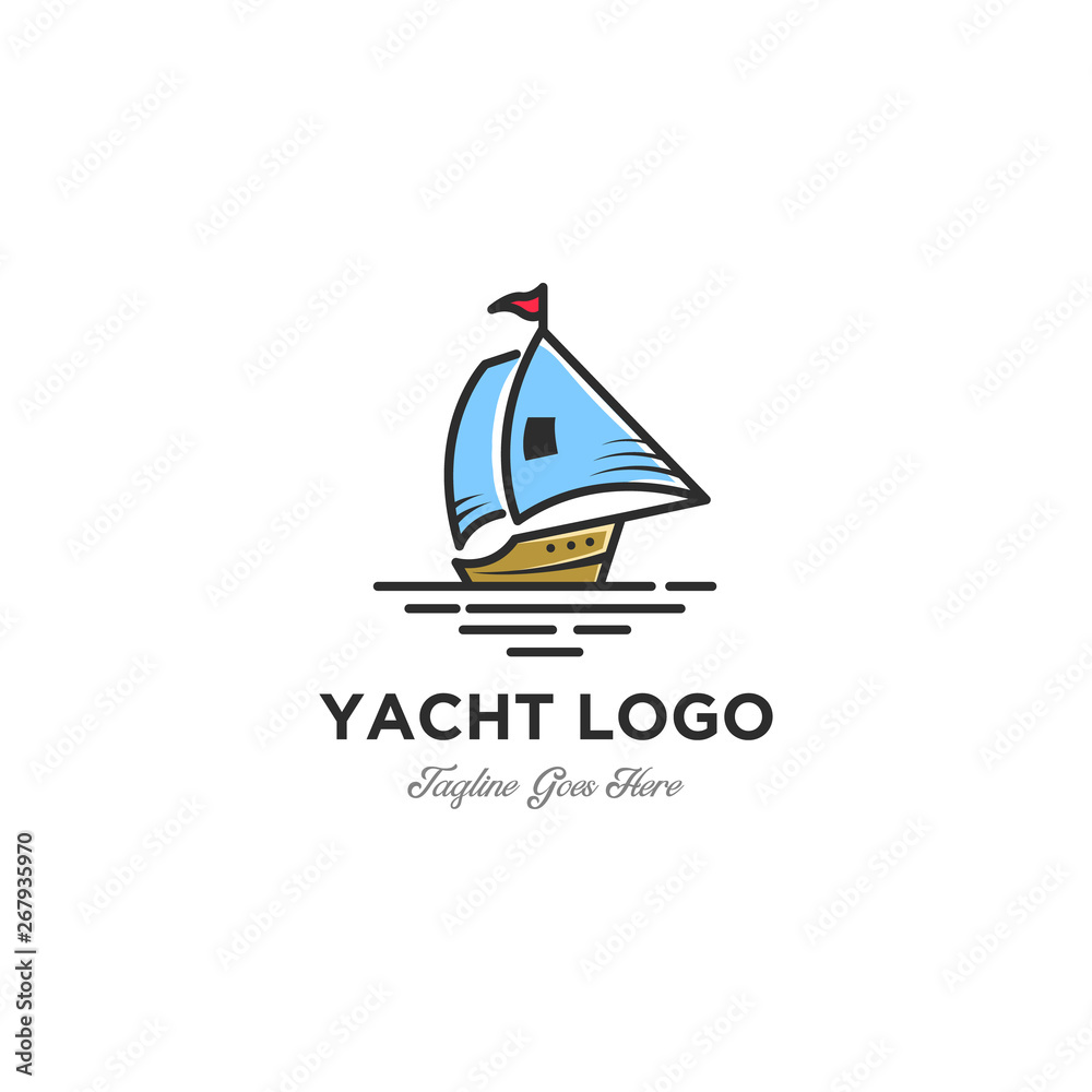 Minimalist Sail boat - vector logo template concept illustration. Ship sign. young and youthful Minimalist Sail boat - vector logo template concept illustration. Ship sign. young and youthful