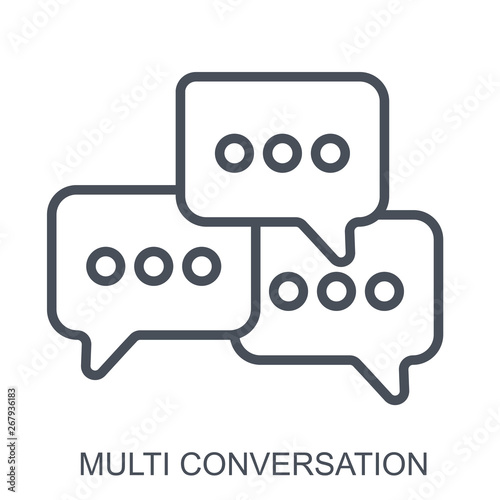 Multiple chat bubbles symbolizing icon idea of group chat. Flat vector