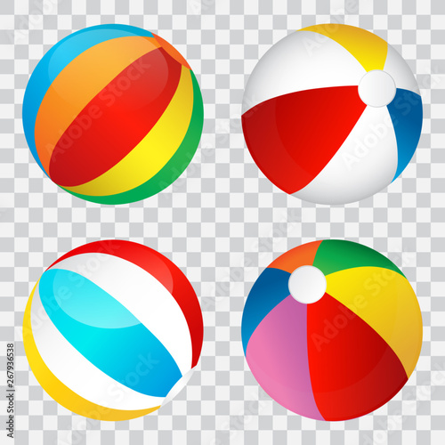 Set of colorful beach balls, vector illustration.