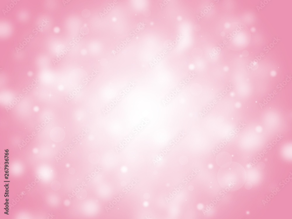 Sweet pink sparkle rays lights with bokeh elegant abstract background. Dust sparks background.