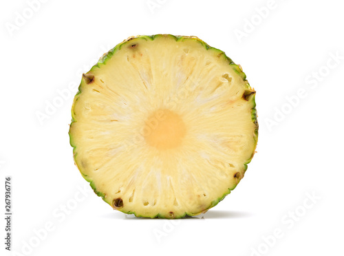 ripe pineapple on the white background 