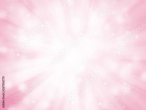 Sweet pink sparkle rays lights with bokeh elegant abstract background. Dust sparks background.