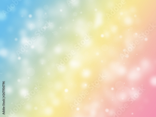 Pastel color sparkle rays lights with bokeh elegant abstract background. Dust sparks background.