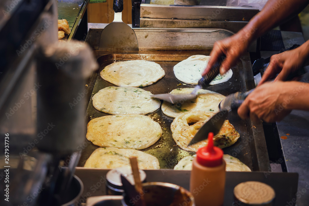 Fototapeta premium Taiwan street food Egg Pancake Chinese cuisine Asian travel