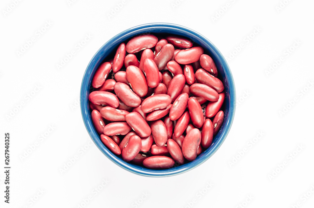 Bowl of red dried beans on white background Bowl of red dried beans on white background