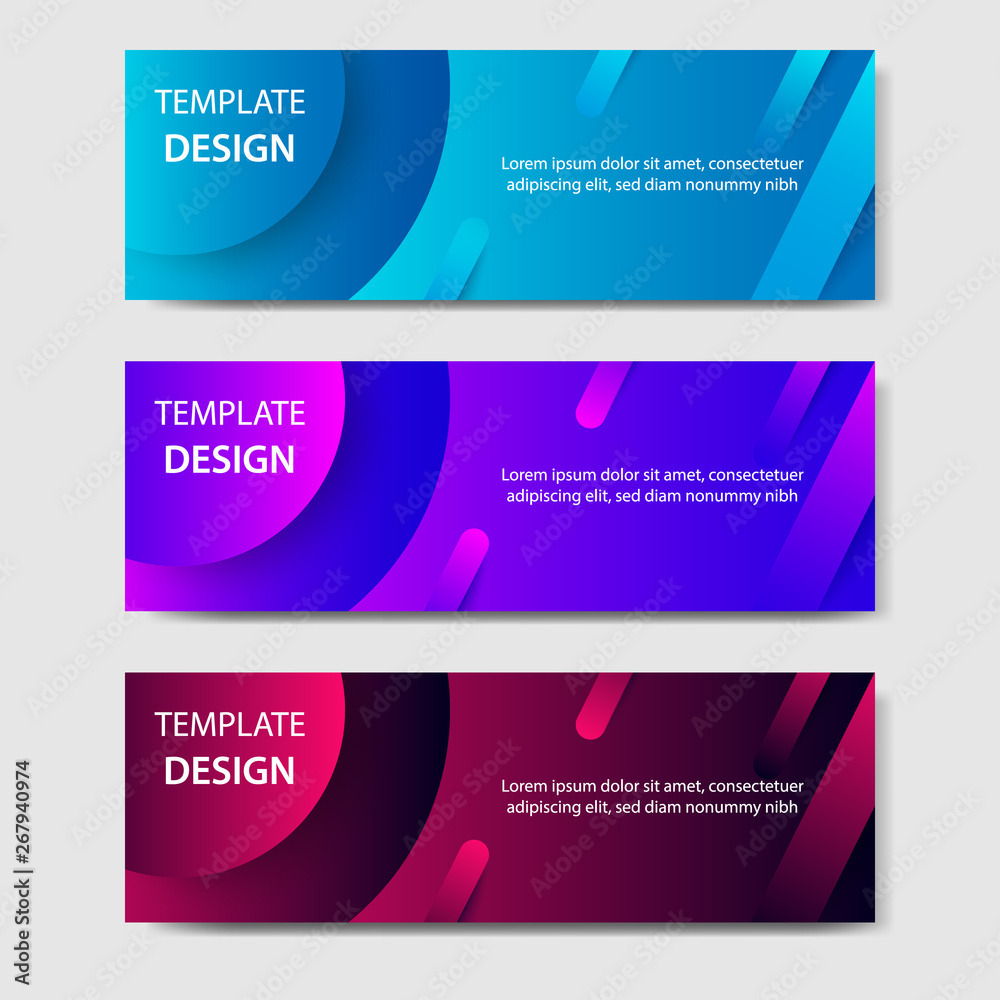 Vibrant gradient and futuristic background template for headline and header banner. Suitable for social media, web, blog, website.