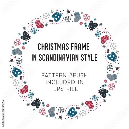 Christmas frame and brush with corner tiles