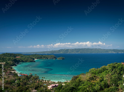 Fototapeta Naklejka Na Ścianę i Meble -  view of tropical boracay island landscape and coast in philippines