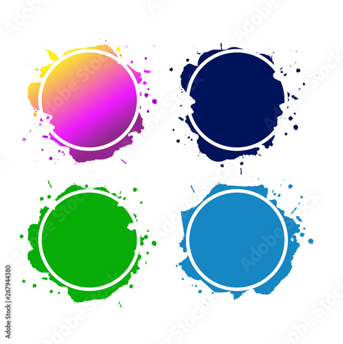 Circles for buttons, social media shapes