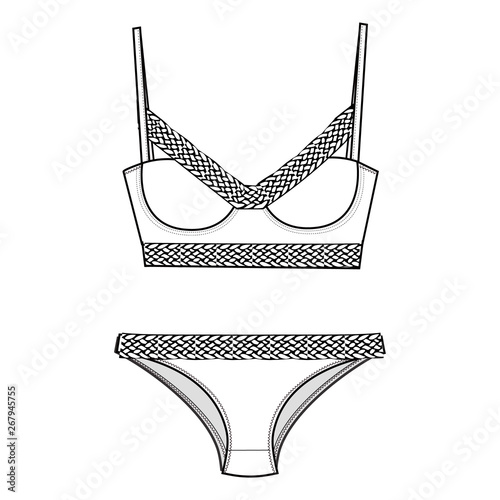 Beachwear Fashion Flat Template