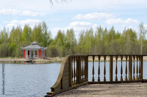 Chinese arbor in  Stepanovskoe-Volosovo  manor of the princely family of the Kurakin located in  Tver region Russia photo