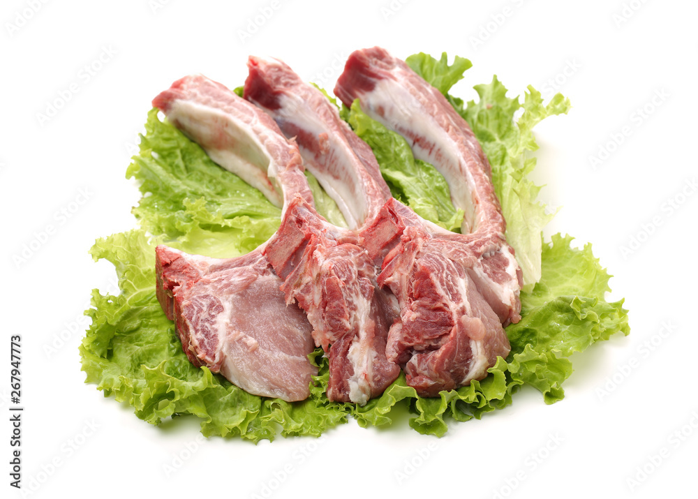Raw Pork Ribs Isolated On White Background Raw Pork Ribs Isolated On White Background