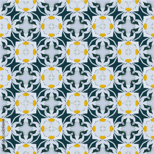 Fototapeta Naklejka Na Ścianę i Meble -  Abstract decorative islamic multicolor mosaic texture. Ornamental seamless pattern.