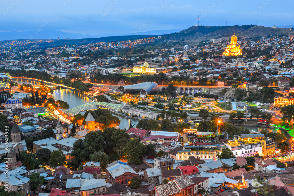 Night view of Tbilisi, Georgia