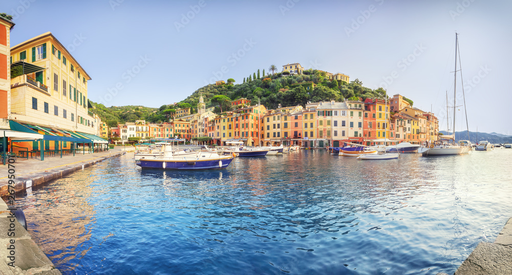 panorama of Bay of Silence, Sestri Levante, Liguria, Italy