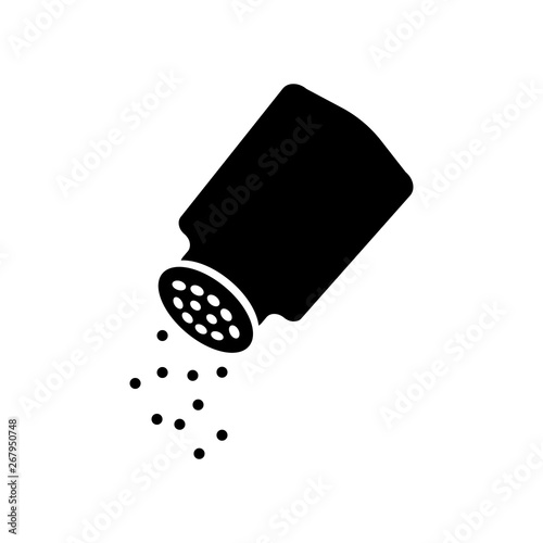 Salt shaker or pepper. Vector icon.