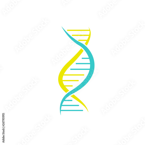 DNA symbol. strand Isolated on white background