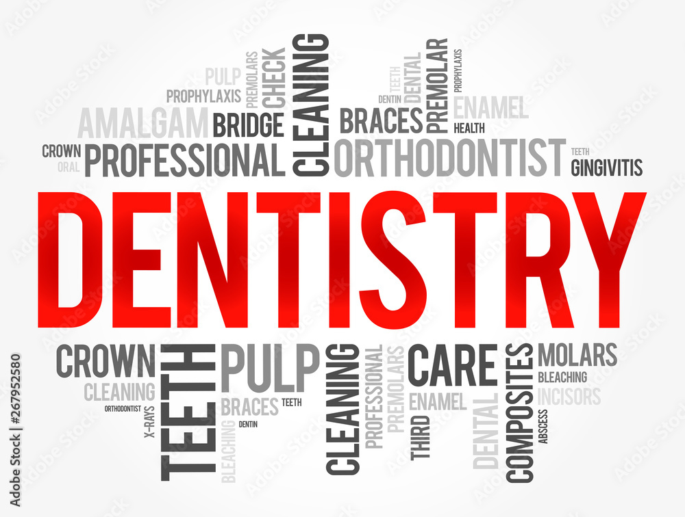 Dentistry word cloud collage, health concept background Dentistry word cloud collage, health concept background