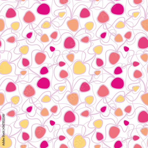 Abstract vector colorful seamless pattern. Retro hand drawn abstract organic pattern for textile, wrapping paper, prints, fabric, wallpaper, web etc.