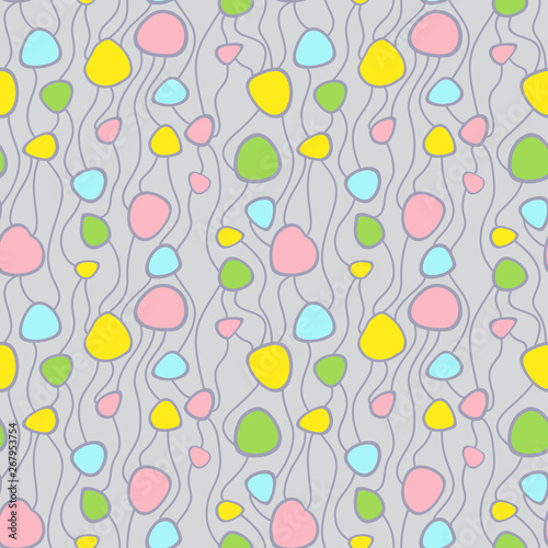 Abstract vector colorful seamless pattern. Retro hand drawn abstract organic pattern for textile, wrapping paper, prints, fabric, wallpaper, web etc.