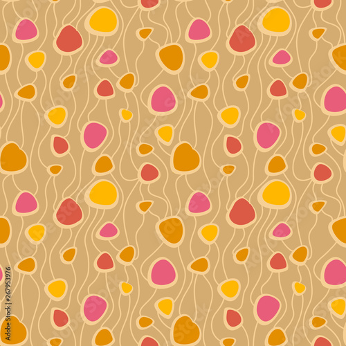 Abstract vector colorful seamless pattern. Retro hand drawn abstract organic pattern for textile, wrapping paper, prints, fabric, wallpaper, web etc.