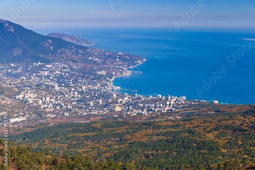 Mountain landscape with Yalta city