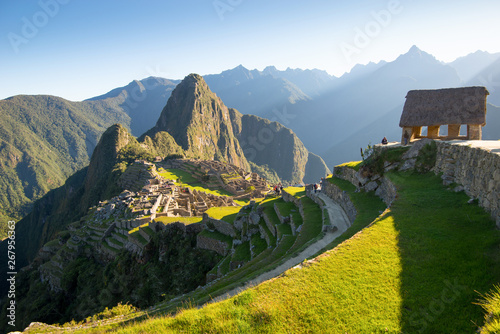Sunrise on Machu Picchu, the lost city of inca
