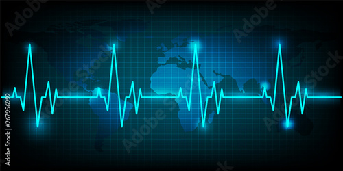 Vector tech line wave and technology digital business using as background and wallpaper