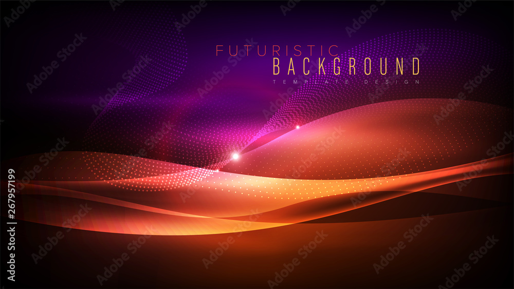 Naklejka premium An abstract background template in futuristic style. It is suitable for being as a template, landing page in science, business or technology related theme.
