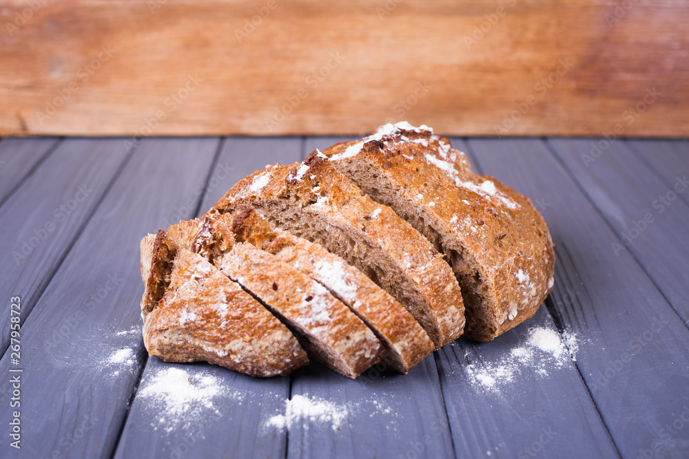 fresh bread with flour fresh bread with flour