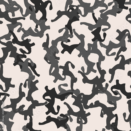 Urban UFO camouflage of various shades of gray and nude colors