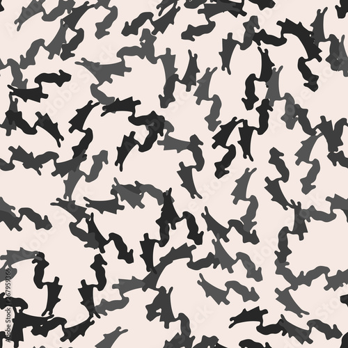 Urban UFO camouflage of various shades of gray and nude colors