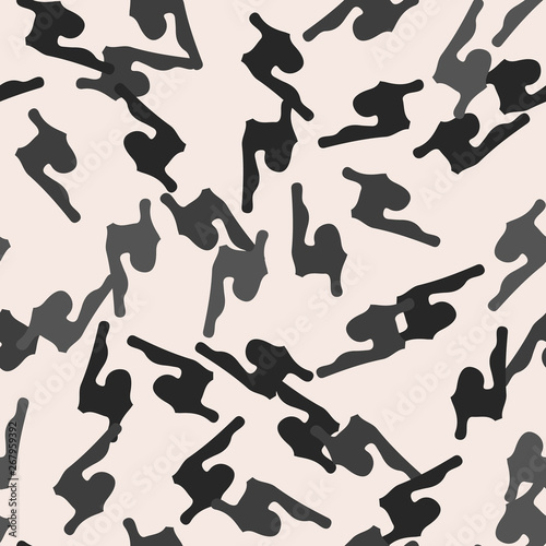 Urban UFO camouflage of various shades of gray and nude colors