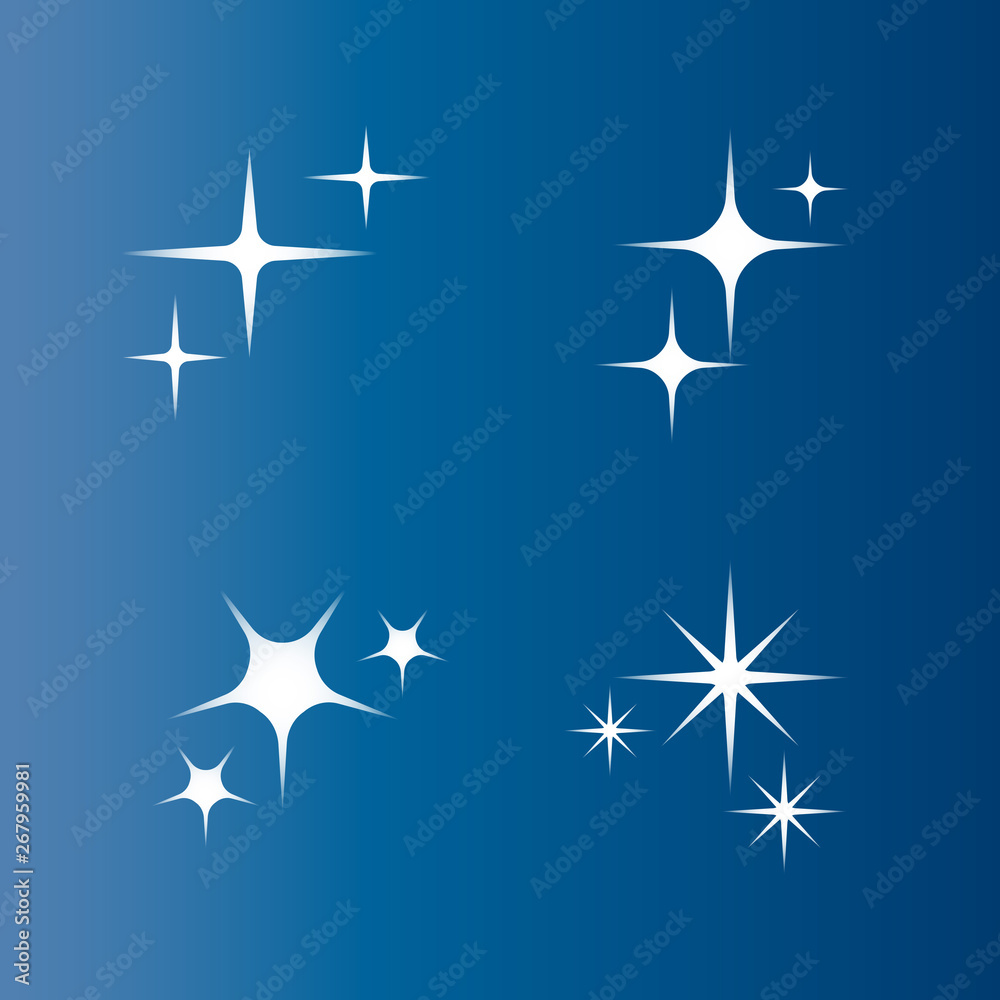 Sparkle, star icon set. Vector illustration, flat design. Sparkle, star icon set. Vector illustration, flat design.