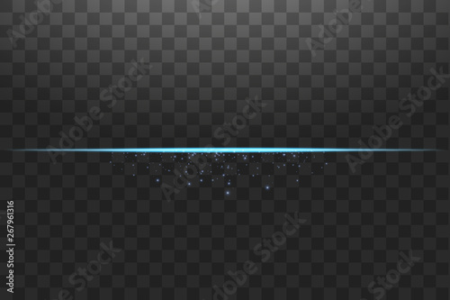 Wallpaper Mural Abstract blue lights lines on transparent background vector illustration. A bright flash of light on the line Torontodigital.ca