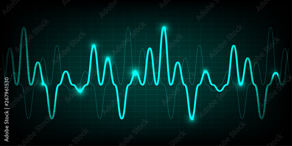 Blue Heart pulse monitor with signal