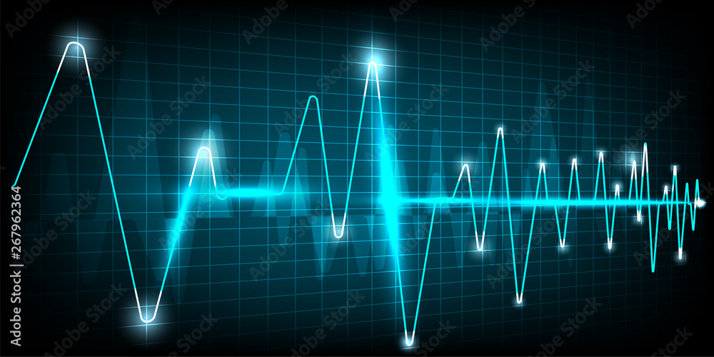 Blue Heart pulse monitor with signal