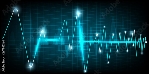 Blue Heart pulse monitor with signal