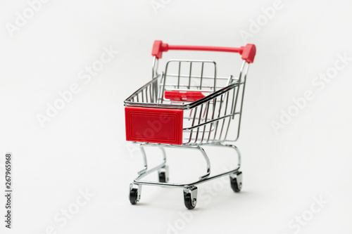 Grocery cart with Bitcoin wheels. The concept of technological breakthrough, online shopping.  © Mountains Hunter