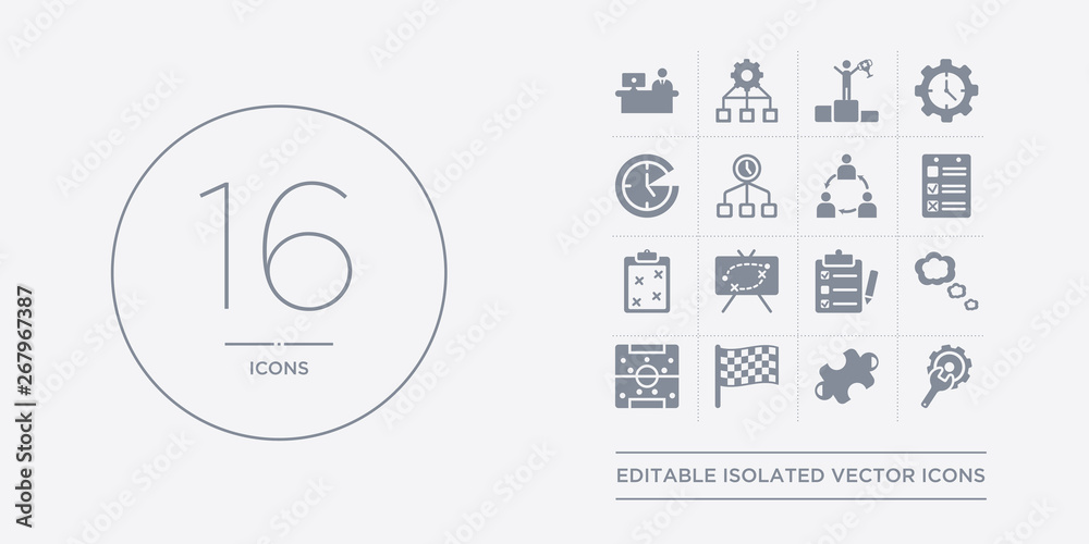 16 vector icons set such as productivity tools, puzzle piece, racing flag, soccer tactics diagram, speech bubbles contains survey, tactics, task page with marks, tasks. productivity tools, puzzle 16 vector icons set such as productivity tools, puzzle piece, racing flag, soccer tactics diagram, speech bubbles contains survey, tactics, task page with marks, tasks. productivity tools, puzzle