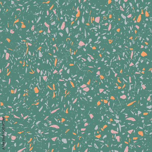 Terrazzo flooring vector seamless pattern. Classic italian texture in Venetian style.