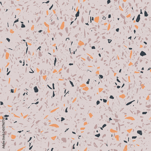 Vector terrazzo flooring, abstract seamless pattern. Classic italian texture in Venetian style.