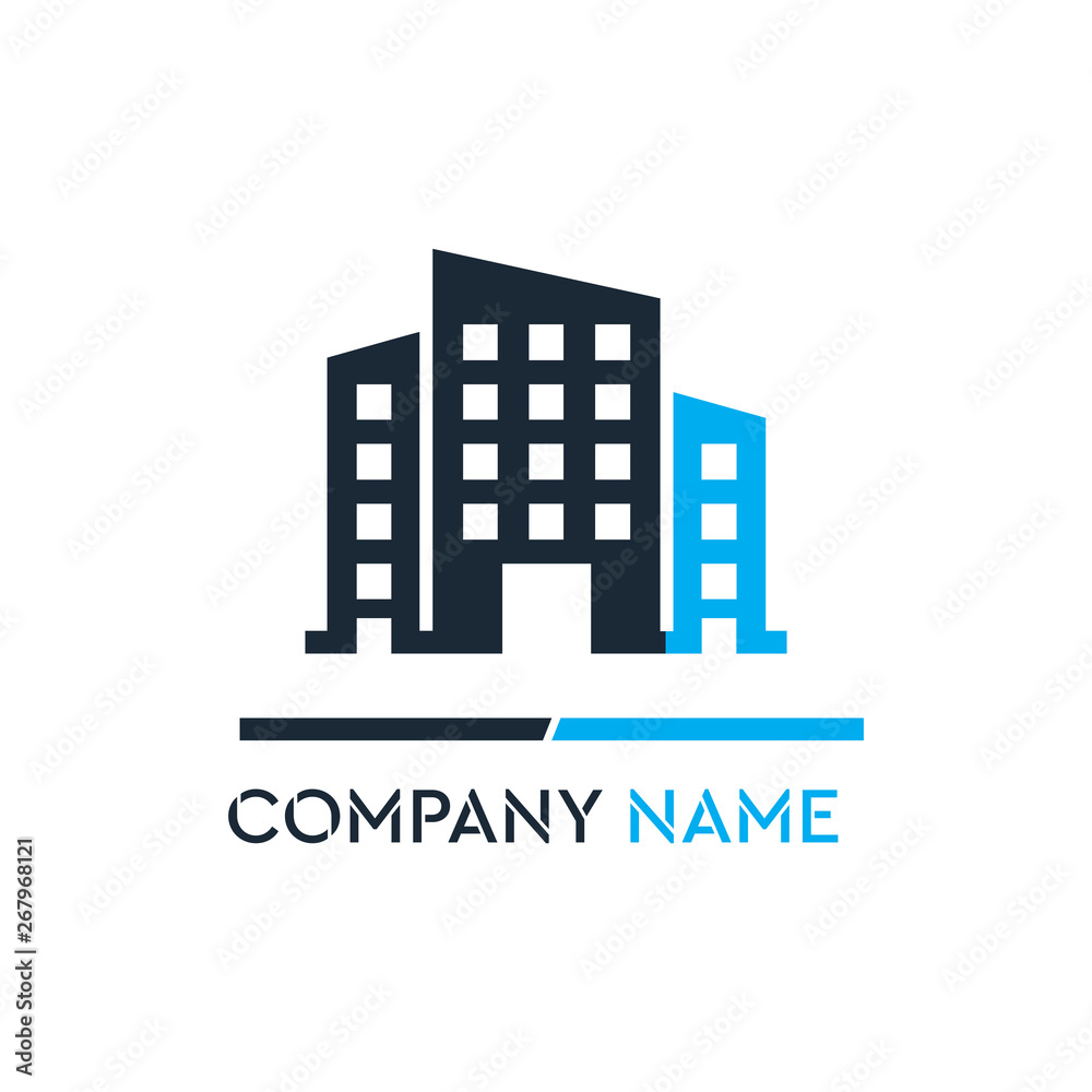 Luxury Building Construction Company Logo Vector