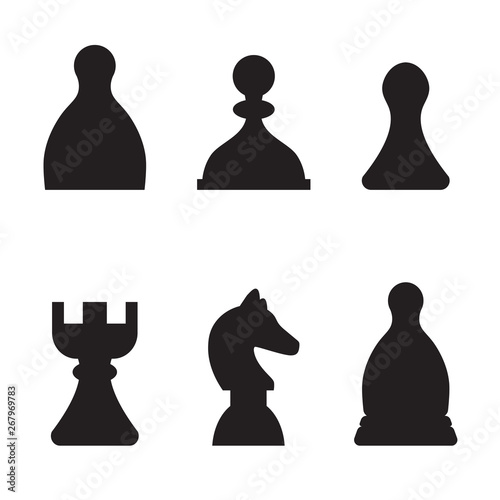 board game figures, chess piece icon- vector illustration
