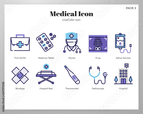 Medical icons LineColor pack